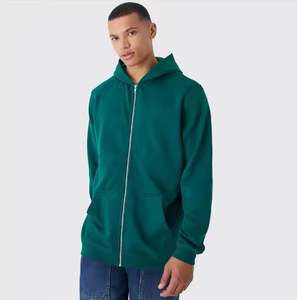 Sweat à capuche court 100 % coton molletonné avec fermeture éclair intégrale, logo personnalisé sérigraphié, pour homme, thermique, vente en gros, saison hiver - Product Image 3