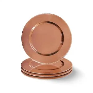 Assiette de présentation ronde en métal doré au design créatif pour la décoration de tables à domicile, hôtels et mariages, plat de service alimentaire - Product Image 2