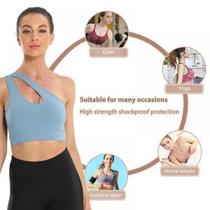 El último Sujetador deportivo sin costuras para mujer, gimnasio, Fitness, Yoga, ajustado, un hombro, Sujetador deportivo corto - Product Image 4
