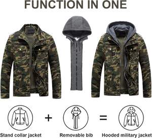 Chaqueta de Camuflaje de Lona de Algodón Refrescante para Hombre, Estilo Urbano Corto, Lavada, para la Temporada de Invierno - Product Image 4