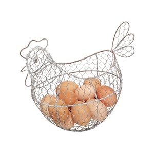 Egg Basket in Wrought Iron With Holder and Tier Design Perfect for Home Kitchen <b>Storage</b> and Organization - Product Image 5