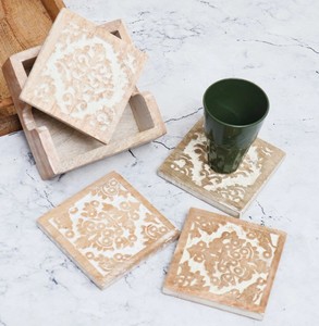 Decorative Handcrafted Wooden <b>Coasters</b> Set Elegant <b>Drink</b> <b>Coasters</b> <b>for</b> Home Table Decor Kitchen Use and Gift Presentation Usage - Product Image 3