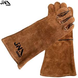 Guantes de soldadura semicuero resistentes al calor DE TRABAJO DE SEGURIDAD INDUSTRIAL resistentes personalizados - Product Image 2
