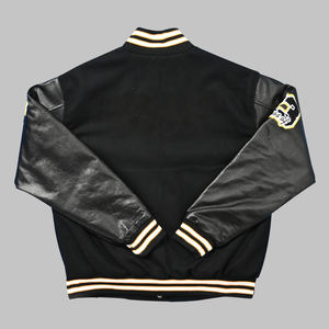 Chaqueta universitaria de lana y cuero PU de gran tamaño para hombres y mujeres Bomber de estilo universitario personalizado con bordado para ropa de calle de invierno - Product Image 2