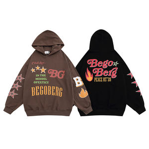 Sweat à capuche surdimensionné pour hommes de haute qualité personnalisé mode broderie décontracté coupe régulière 100% coton printemps solide polaire 500gsm poids - Product Image 2