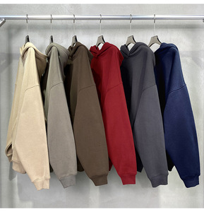 Fabrication de sweats à capuche en coton 100% à épaules tombantes pull unisexe personnalisé poids lourd surdimensionné broderie vierge sweat à capuche - Product Image 1