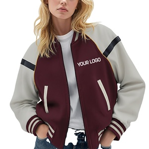 OEM Custom Chenille Embroidered Logo Letterman <b>Jackets</b> 100% Wool <b>Waterproof</b> Warm Streetwear Women's Baseball Coat 2026 - Product Image 4