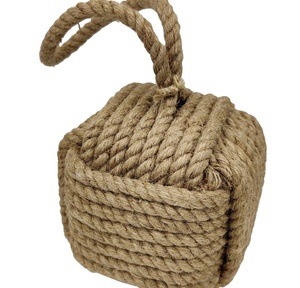 (4 Lbs) - Handmade square Jute <b>Rope</b> Door Stopper <b>Thick</b> <b>Rope</b> - Braided Chunky Jute <b>Rope</b> - Nautical Decor - Product Image 1