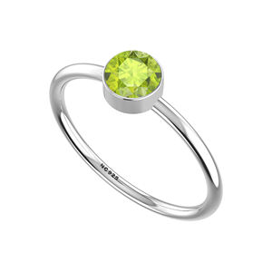 Bisel de piedras preciosas de peridoto Natural de Plata de Ley 925, ajuste hecho a mano, regalo de boda minimalista clásico, joyería de anillo apilable para ella - Product Image 1