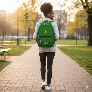 Alpha Kapa Alpha Sorority Backpack Stylish Bookbag Durable Corduroy Rucksack Fashion Student Backpack Outdoor Hiking Daypack - Product Image 4