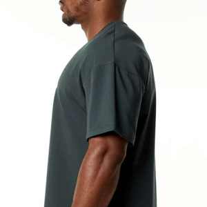 Camiseta Premium Extra Grande Gris de Cuello Redondo, 100% Algodón, Tejido Sólido, Ecológica, Manga Corta, para Gimnasio, Uso Diario, Verano - Product Image 6