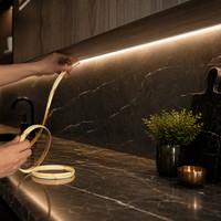 Tira de Luz LED COB Súper Brillante sin Puntos, 12V 24V CRI90+, Solución de Iluminación Lineal Flexible, PCB de 8mm, 320LEDs/m, para Estadios Deportivos, 10m