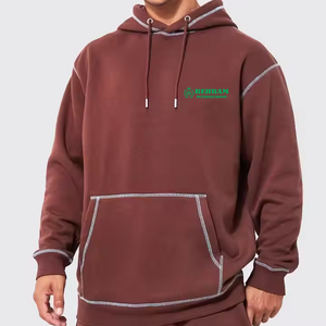 Sudadera con capucha de manga larga ajustada Unisex, Sudadera con capucha de hombro caído, costura de contrato, diseño bordado, ropa de calle, sudadera para hombres - Product Image 6