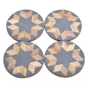 Manufacturer Natural Round Epoxy Resin Acacia <b>Slice</b> mango Decor Carving <b>Wood</b> Coasters Trendy <b>Wood</b> coaster Set - Product Image 2