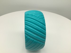 Brazalete de Resina Acrílica con Rayas Turquesa Vintage de Lujo para Mujer, Diseño de Marca, Modelo Angel, Set de Regalo de Navidad - Product Image 2
