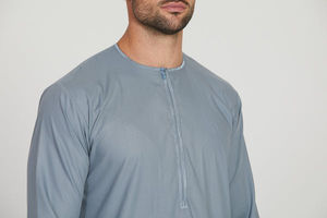 Jubba pour homme de qualité supérieure, coupe droite, longueur cheville, vêtement islamique saoudien, couleur unie, grande taille, Thawb - Product Image 5