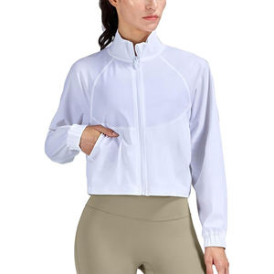 Wholesale Women's Athletic Running <b>Yoga</b> Gym Track Zip up Cropped <b>Jackets</b> - Product Image 5