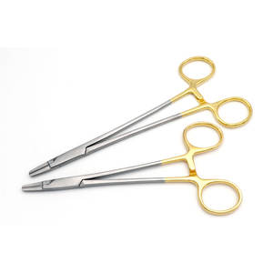 Porte-aiguilles Ryder 5,5 pouces 6 pouces en acier inoxydable certifié CE, poignée à cliquet dorée, instrument chirurgical - Product Image 1