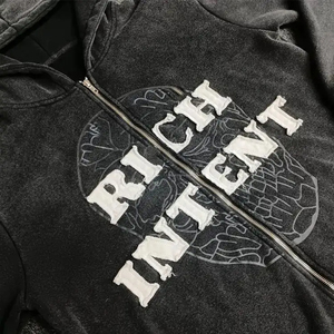 ฤดูหนาวเฮฟวี่เวทที่กําหนดเองขนาดใหญ่ธรรมดาว่างเปล่าบุรุษเย็บปักถักร้อยเสื้อกันหนาวหมวก unisex จํานวนมากผู้ชายเสื้อฮู้ดและเสื้อสเวตเตอร์ - Product Image 3