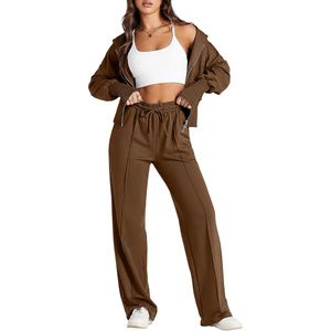 Conjunto Deportivo de 2 Piezas para Hombre, Color Marrón Oscuro, Transpirable, Cortavientos, para Invierno, Ideal para Viajes y Salas de Espera de Aeropuerto, Modelo 2026 - Product Image 1