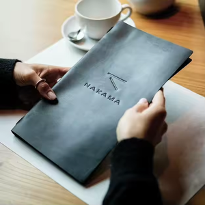 Tùy chỉnh kích thước <span class=keywords><strong>A4</strong></span> menu bao gồm nhà hàng PU da với tùy chỉnh Debossed Logo - Product Image 3