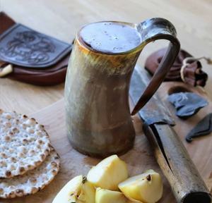 Handmade Traditional Viking Drinking Horn Mug Durable Natural Horn Beer Cup Flower Style Hand-Polished Customizable Logo Home - Product Image 5