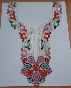 Cols de chemise en dentelle brodée en coton et polyester pour hommes et femmes personnalisés, patchs cousus pour vêtements - Product Image 4