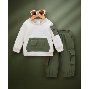 Conjunto de Sudadera con Bolsillo de Felpa para Niños, Traje de Invierno - Product Image 1