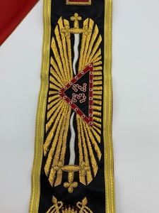 สายสะพายไหล่เมสัน ศิลปะสก็อตติช ระดับ 32 องศา ลายโรสครอว์  ปักด้วยด้ายทองและลวด  ระดับ 32 องศา ศิลปะสก็อตติช - Product Image 6