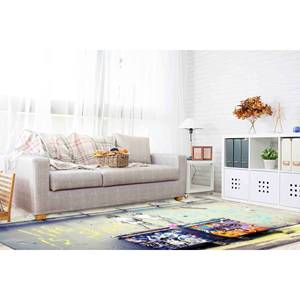 Tapis imprimé moderne Banksy Life is Short pour la décoration de la maison, avec tapis à poils doux - Product Image 4