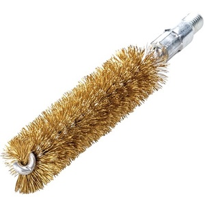 Pipe <b>Brush</b> 115mm Length 20mm Diameter Crimped Brass Wire 80mm Bristle Length LESSMANN - Product Image 1