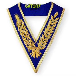 Ceinture maçonnique Odd Fellows 2 étoiles blanches collier de velours ordre cérémonial sur mesure de haute qualité flambant neuf ceintures blanches - Product Image 5