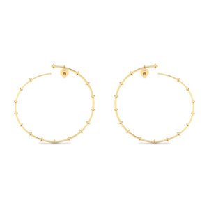REYES nuevo diseño clásico 10K 14K 18K oro amarillo Moissanite pendientes de aro para mujer lujo boda declaración joyería de moda - Product Image 4