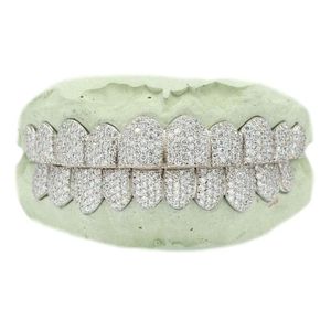 Oro Amarillo |   Oro Blanco |   Rejilla Dental de Moissanita con Corte Brillante VVS1 de 5 Quilates, Chapada en Oro Rosa y Plata, Moderna y Unisex - Product Image 2