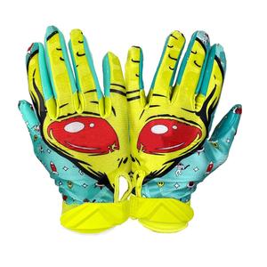 2025 Gants récepteurs de football américain personnalisés en cuir respirant et latex avec design personnalisé et poignées - Product Image 1