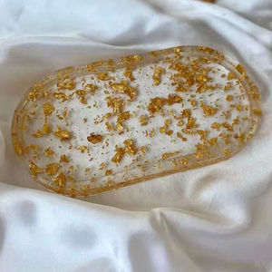 Qualité meilleur plateau de service en bois poli avec flocons d'or taille personnalisée forme carrée écologique mariage maison cuisine table - Product Image 1