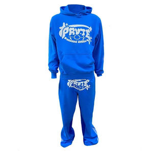 Custom Logo Ultra-Warm and Comfortable Mens Fleece <b>Hoodie</b> and Sweatpants Set Heavyweight Sweatsuit for Casual Winter Wear - Product Image 1