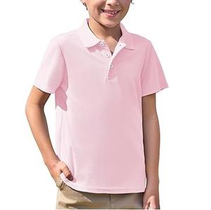Ropa de color rosa en blanco para niños, camiseta Polo con diseño y logotipo personalizados, camisetas Polo transpirables Retro bajas MOQ al por mayor en blanco liso - Product Image 6