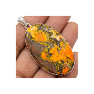 Pendentif jaspe bourdon naturel en argent sterling 925 Bijoux fins OEM & ODM Fournisseur indien en gros Ensemble de lunette d'usine directe - Product Image 4