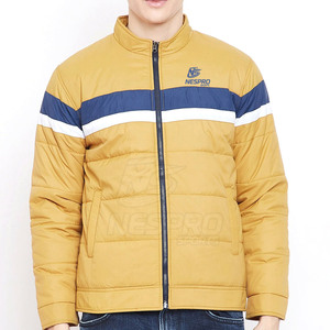 2025 hommes hiver doudoune Style personnalisé col montant avant Logo écologique Polyester tissu manches longues en gros - Product Image 1