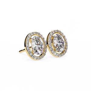 18K Gold Unique Stud Earring with Lab-Grown Diamond Rose Gold and White/Yellow Gold Options for Engagement - Product Image 3