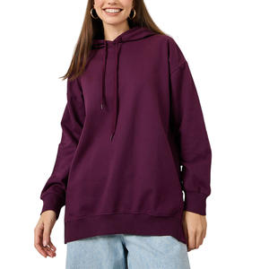 Sudaderas con capucha con hombros caídos personalizadas para mujer con logotipo, Jersey elegante, perfecto para ropa informal y sesiones de gimnasio - Product Image 1