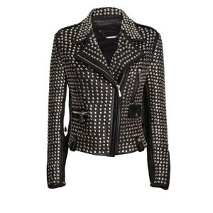 2025 Punk Rock veste en cuir pour hommes avec argent clouté Rock Punk Style Ace Star veste pour hommes - Product Image 3