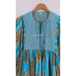 Vestido Midi de Algodón con Estampado Floral para Mujer, Cuello Profundo, Estilo Boho Elegante, Transpirable y Talla XL para Ocio o Salidas Diurnas - Product Image 3