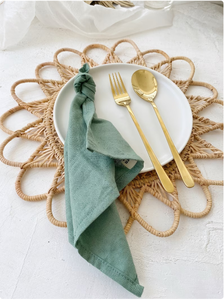 แผ่นรองจานหวายดอกไม้ธรรมชาติ,แผ่นรองปูโต๊ะหวายทรงกลมตกแต่งผนัง - Product Image 6