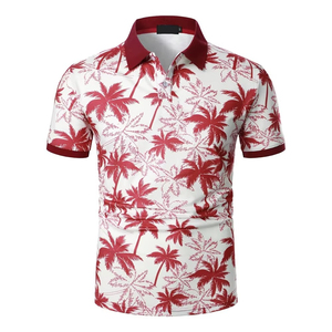 เสื้อโปโลสำหรับผู้ชายผ้าโพลีเอสเตอร์100% คุณภาพสูงแบบมืออาชีพลายพิมพ์ซับลิเมชันไม่ยับ - Product Image 1