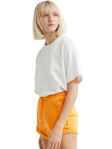 Shorts de sport décontractés en coton French Terry orange pour femmes, personnalisables avec logo, vente en gros, commande en gros - Product Image 2