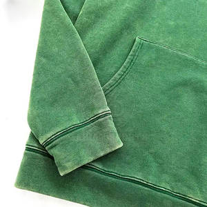 Sudadera con capucha lavada con ácido de gran tamaño para hombre con sudadera básica de bolsillo con acabado personalizado y ajuste informal - Product Image 3