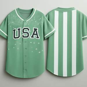 Jersey de béisbol personalizado de EE. UU., sudadera Retro en blanco para hombre, bordado, malla impresa sublimada por calor, softbol Retro transpirable - Product Image 1