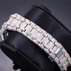 นาฬิกาโมอิสซาไนต์ทรงหรู 32 กะรัต VVS1 ดีไซน์ฮิปฮอป งานแฮนด์เมด กระจกหน้าปัด ระบบออโตเมติก ของขวัญปีใหม่สำหรับผู้ชาย แฟนหนุ่ม - Product Image 2